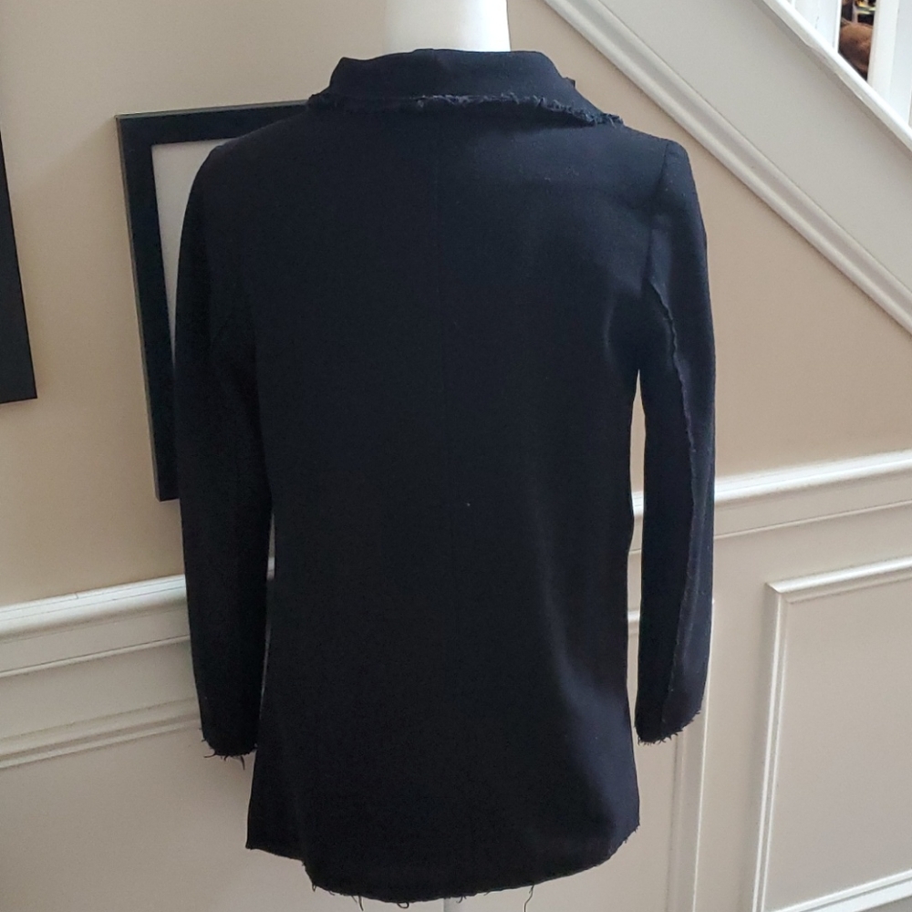 H&M Black Abstract Long Jagged Jacket Blazer - Picture 3 of 4
